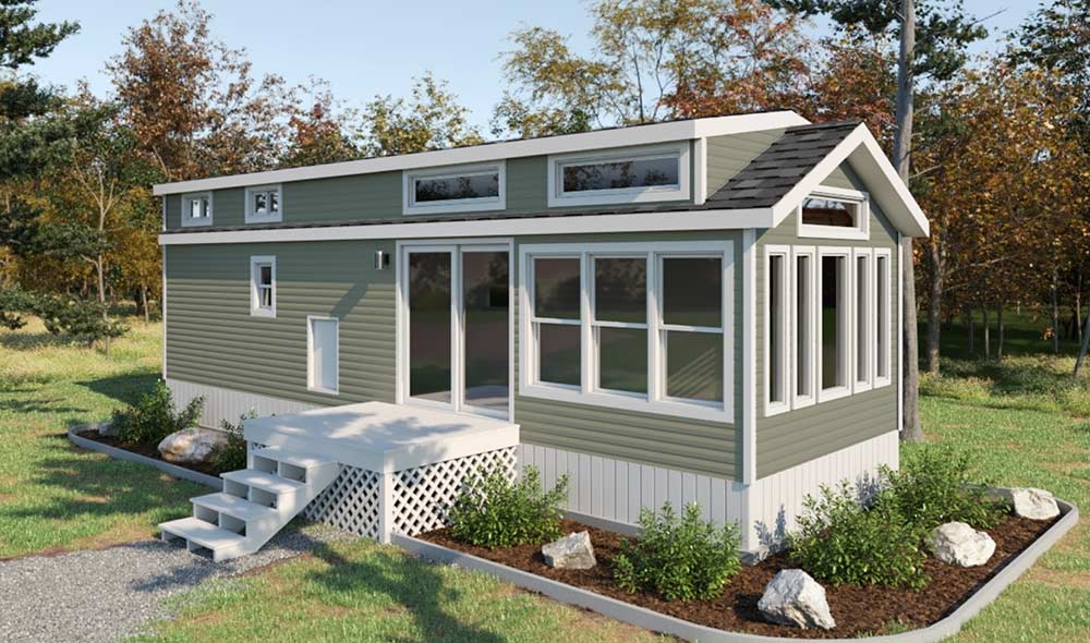 Elevation Park Models, design your own home (cypress siding).